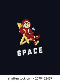 Ilustración de un astronauta con un diseño sencillo