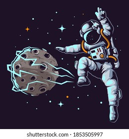  Illustration Astronaut soccer logo design