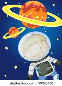 Ilustración del astronauta en el espacio