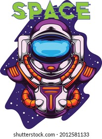 Illustration of astronaut with space background available for your custom project