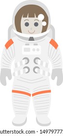 Illustration of an astronaut.
Illustration of space suit.