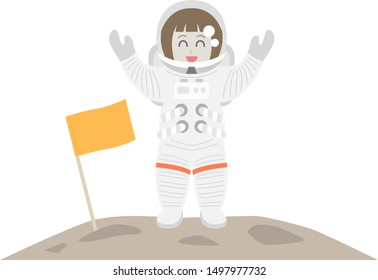 Illustration of an astronaut.
Illustration of space suit.