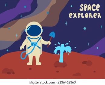 Illustration of astronaut in spacesuit
. Flat vector illustration