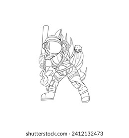 illustration of an astronaut in a sports style