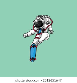 illustration astronaut unique pose cute