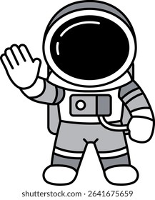illustration of an astronaut is waving