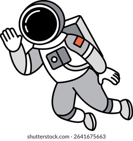 illustration of an astronaut is waving