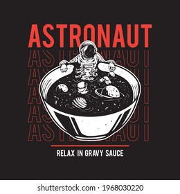 illustration of astronauts soaking in soup 