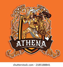 Illustration of Athena Esport mascot logo design