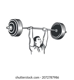 Illustration of an athlete during training on white background.