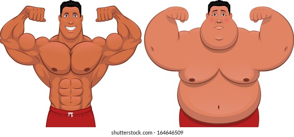 Illustration: athlete & fatso