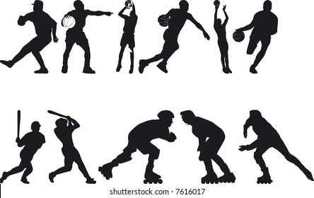 Illustration of Athlete Silouettes - Vector