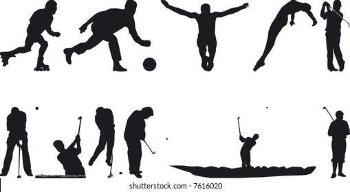Illustration of Athlete Silouettes - Vector