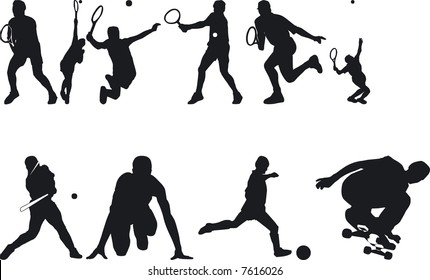 Illustration of Athlete Silouettes - Vector