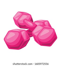 Illustration of athletic dumbbells. Fitness sport cartoon icon.