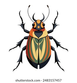 Illustration of a Atlas beetle on white