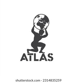 illustration of atlas, atlas icon, vector art.