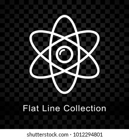 Illustration of atom icon on checkered background