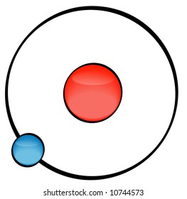 illustration of an atom on white background - vector