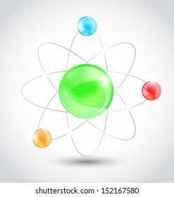 Illustration atom symbol isolated on white background - vector