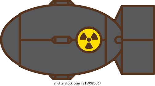 Illustration of an atomic bomb seen from the side