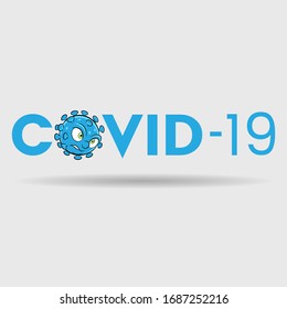 Illustration of Attacking Coronavirus over Blue Covid-19 Text
