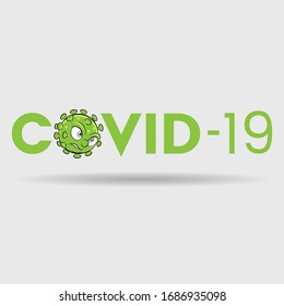 Illustration of Attacking Coronavirus over Green Covid-19 Text