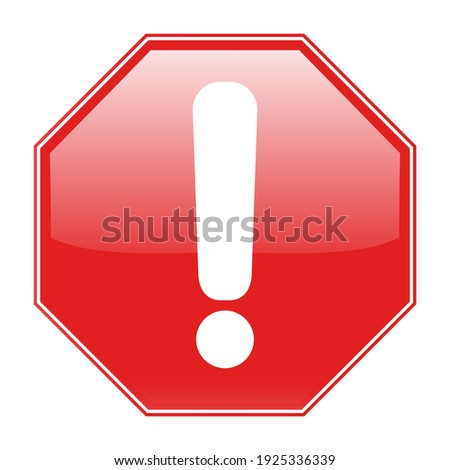 Illustration Attention sign with exclamation mark icon on white background