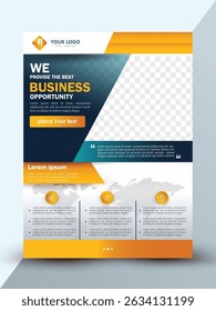 Illustration of Attractive Business Flyers with infographic vector background.  Stylish business promotion designing ideas with beautiful abstract background.
