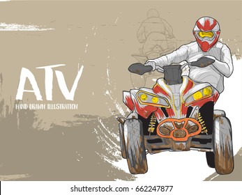 Illustration of ATV  on background design