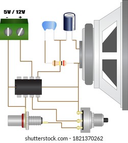 Illustration Of Audio Amplifier Circuit	