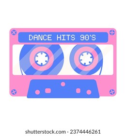 Illustration of audio cassette on white background