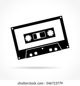 Illustration of audio cassette on white background