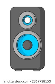 Illustration of audio speaker. Computer equipment and work device.