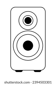Illustration of audio speaker. Computer equipment and work device.