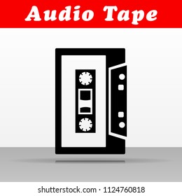 Illustration of audio tape vector icon design