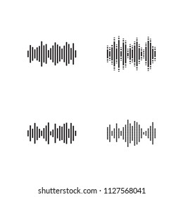 Illustration of audio wave logo design template svg