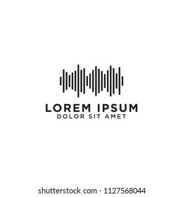 Illustration of audio wave logo design template