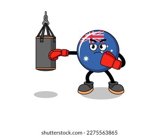 Illustration of australia flag boxer , character design