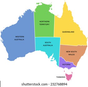 Illustration of Australia Map