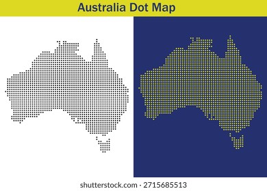 Illustration of Australia using dots on a transparent background