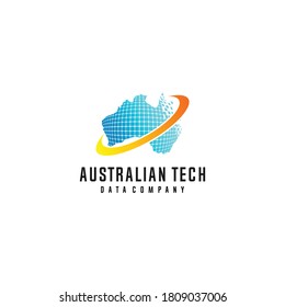 illustration of australian data logo vector. digital tech icon
