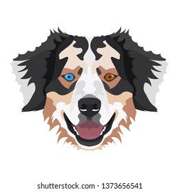 Illustration Australian Shepherd | For all Dog owners. What you love about his dog? Puppy dog ​​eyes, wagging tail, smiling, barking. The Australian Shepherd is man's best friend.
