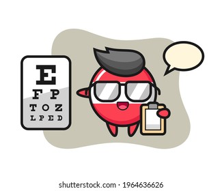 Illustration of austria flag badge mascot as a ophthalmology, cute style design for t shirt, sticker, logo element