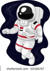 Illustration of an Austronaut Drifting in Space