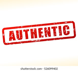 Illustration of authentic stamp on white background