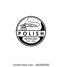 Illustration Auto Detailing Polish Car Machine Logo Design Vector