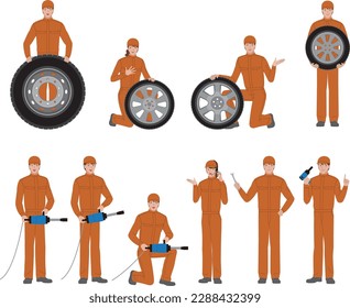 Illustration of an auto mechanic