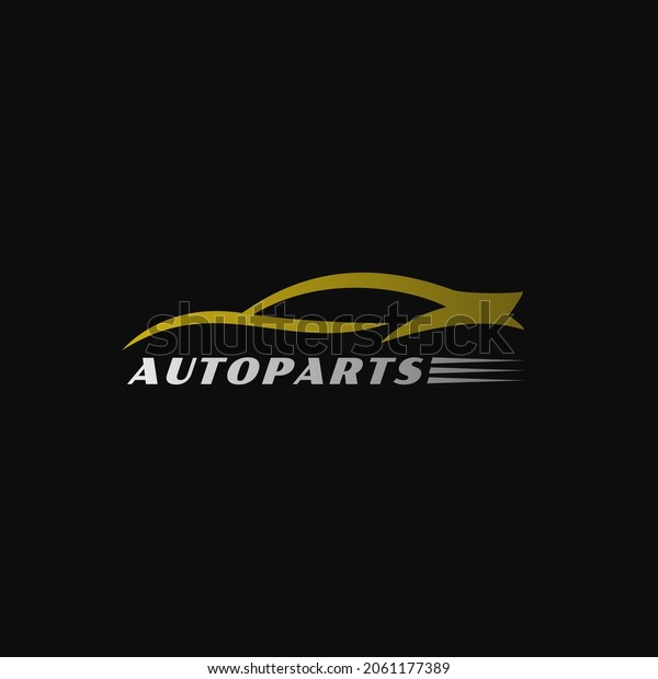 Illustration Auto Parts sign Car with Speed symbol\
logo design