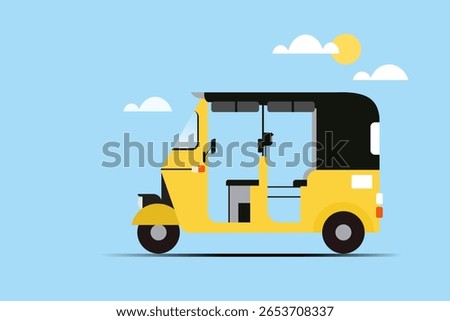 Illustration of Auto Rickshaw, a most commonly used public transportation in India